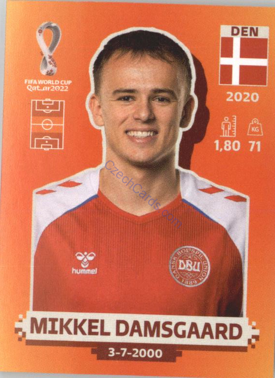 Mikkel Damsgaard 2022 Panini WC Qatar Sticker #DEN 9