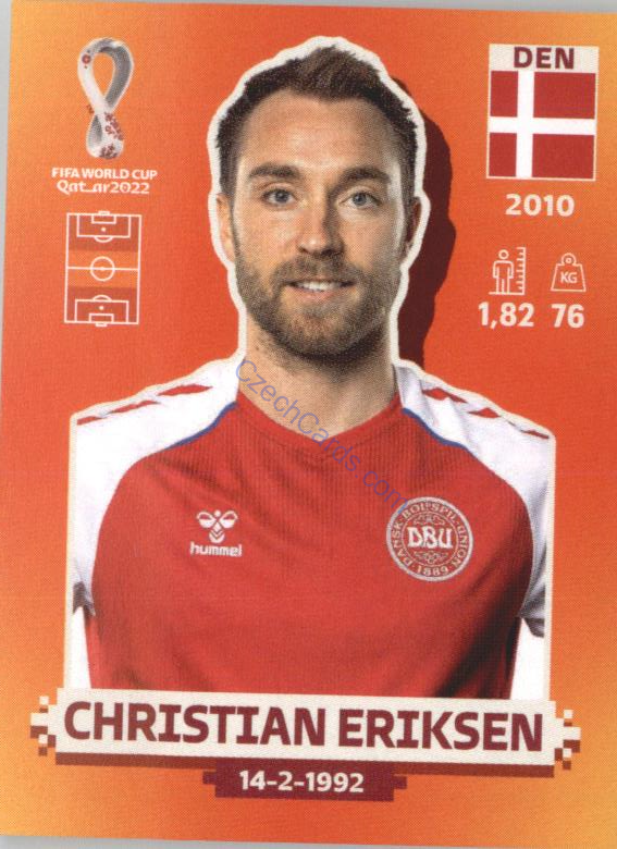 Christian Eriksen 2022 Panini WC Qatar Sticker #DEN 11