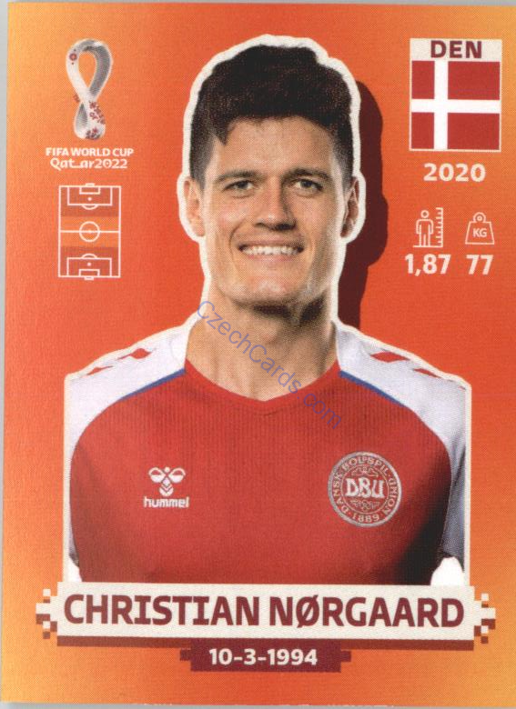 Christian Nørgaard 2022 Panini WC Qatar Sticker #DEN 13