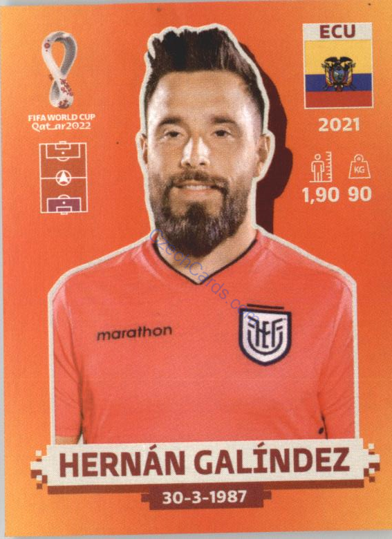 Hernán Galíndez 2022 Panini WC Qatar Sticker #ECU2