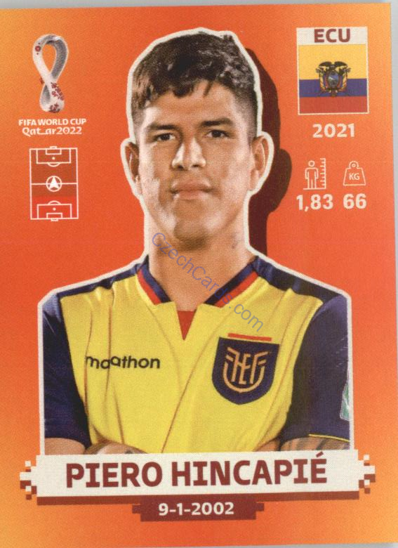 Piero Hincapié 2022 Panini WC Qatar Sticker #ECU 7