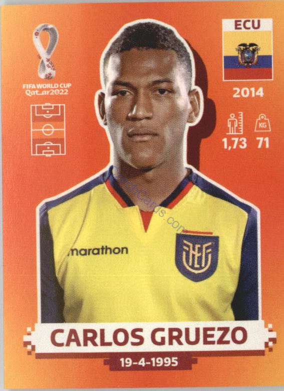 Carlos Gruezo 2022 Panini WC Qatar Sticker #ECU 12