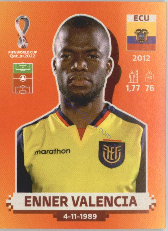 Enner Valencia 2022 Panini WC Qatar Sticker #ECU 19