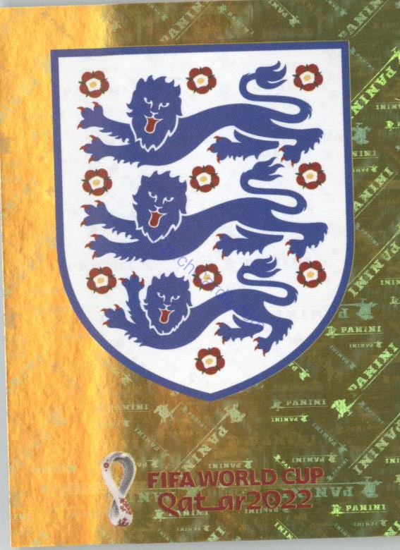 Team Logo England 2022 Panini WC Qatar Sticker Foil #ENG 1