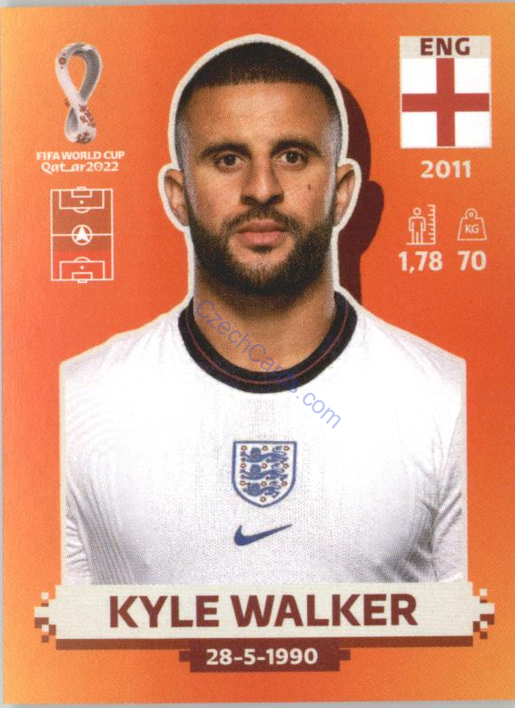 Kyle Walker 2022 Panini WC Qatar Sticker #ENG 9