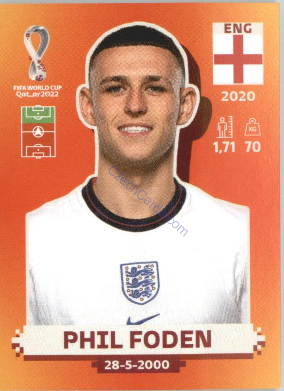 Phil Foden 2022 Panini WC Qatar Sticker #ENG 16