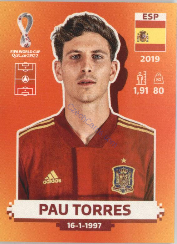 Pau Torres 2022 Panini WC Qatar Sticker #ESP 8