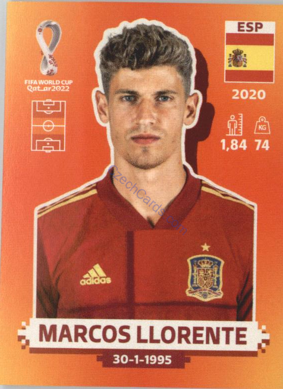 Marcos Llorente 2022 Panini WC Qatar Sticker #ESP 11