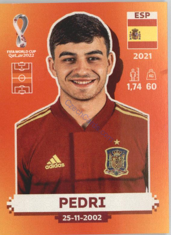 Pedri 2022 Panini WC Qatar Sticker #ESP 12