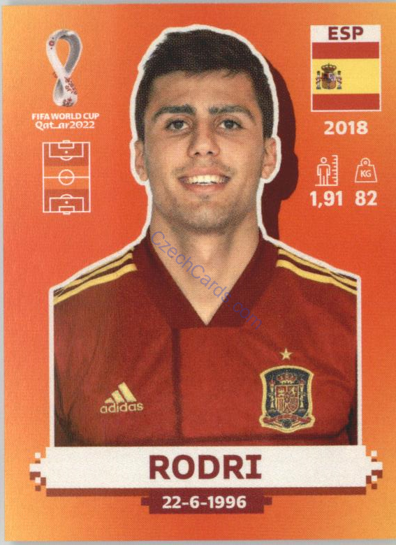 Rodri 2022 Panini WC Qatar Sticker #ESP 13