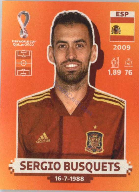 Sergio Busquets 2022 Panini WC Qatar Sticker #ESP 14