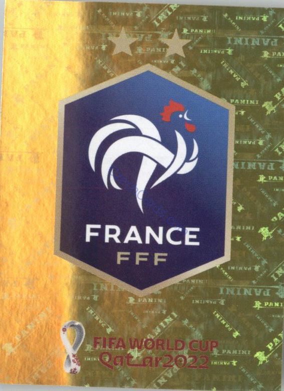 Team Logo France 2022 Panini WC Qatar Sticker Foil #FRA 1