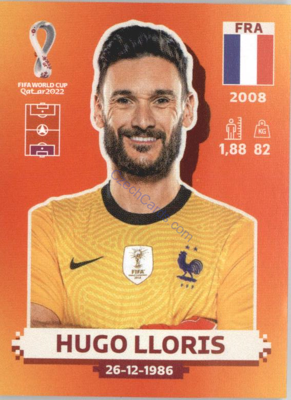 Hugo Lloris 2022 Panini WC Qatar Sticker #FRA 2