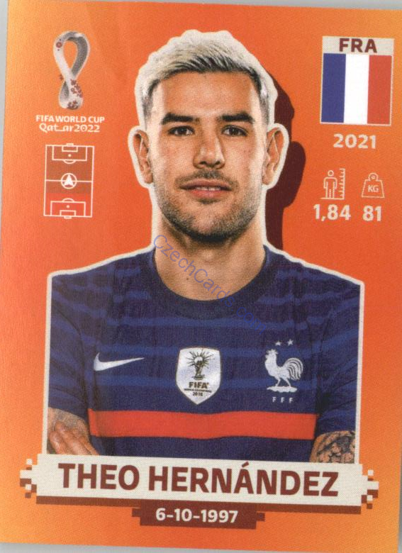 Theo Hernández 2022 Panini WC Qatar Sticker #FRA 5
