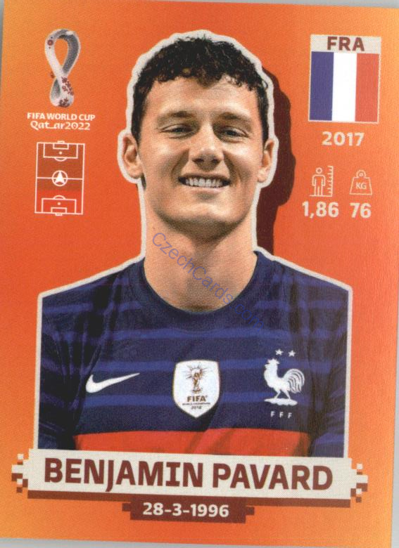 Benjamin Pavard 2022 Panini WC Qatar Sticker #FRA 8