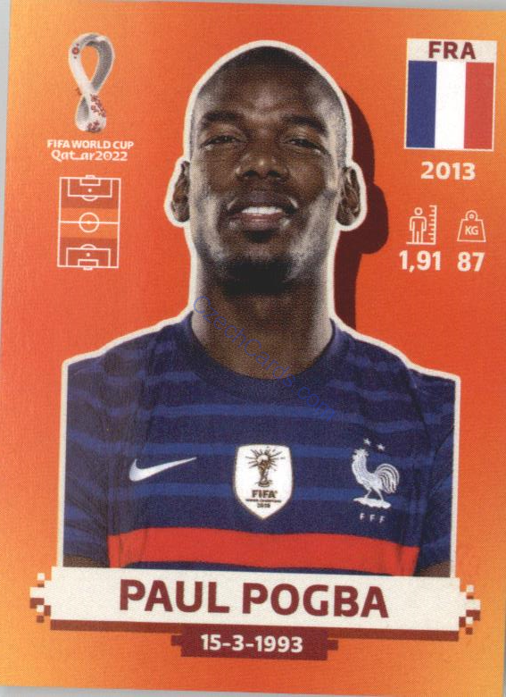 Paul Pogba 2022 Panini WC Qatar Sticker #FRA 11