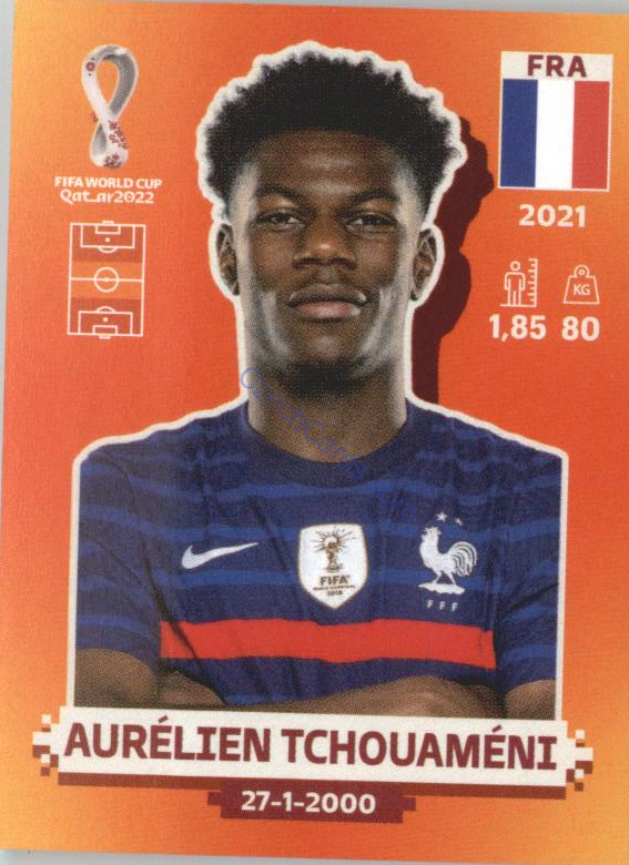 Aurélien Tchouaméni 2022 Panini WC Qatar Sticker #FRA 13