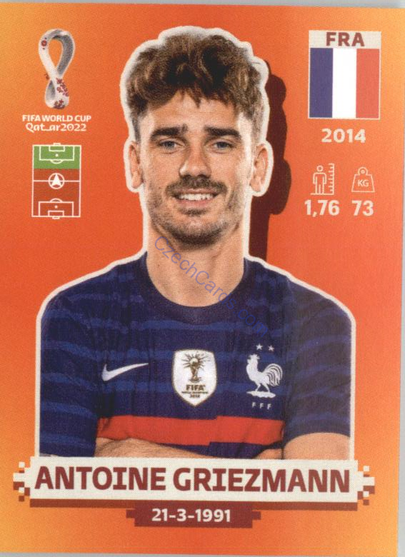 Antoine Griezmann 2022 Panini WC Qatar Sticker #FRA 17