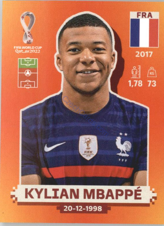 Kylian Mbappé 2022 Panini WC Qatar Sticker #FRA 18