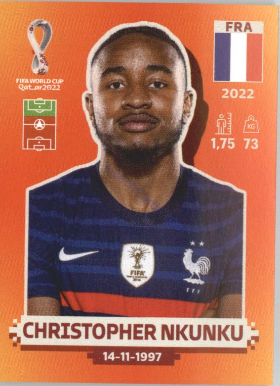 Christopher Nkunku 2022 Panini WC Qatar Sticker #FRA 19