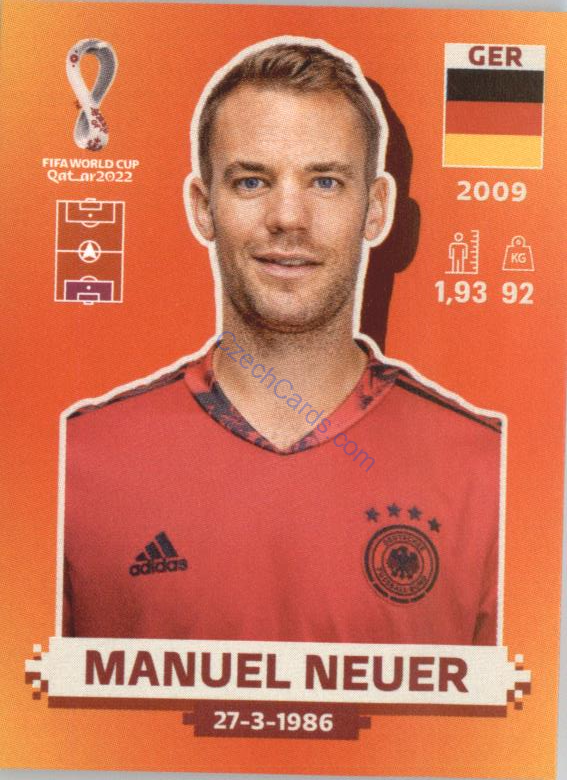Manuel Neuer 2022 Panini WC Qatar Sticker #GER 2