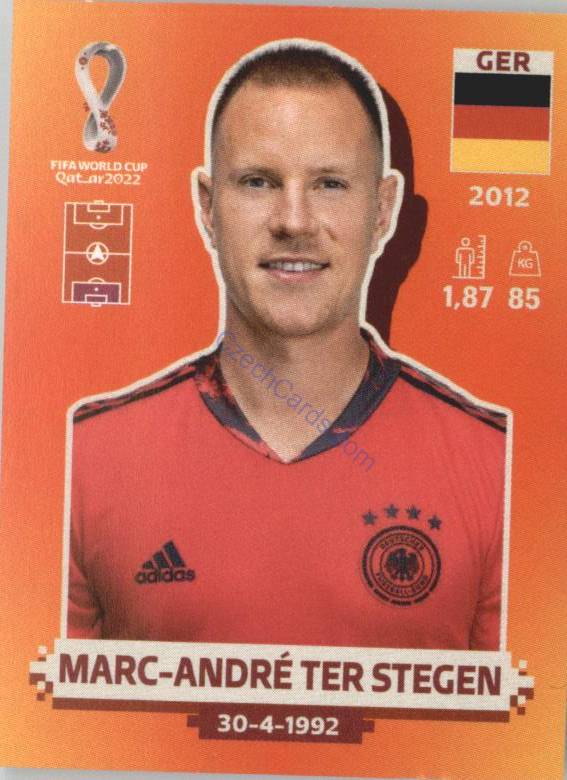 Marc-André ter Stegen 2022 Panini WC Qatar Sticker #GER 3