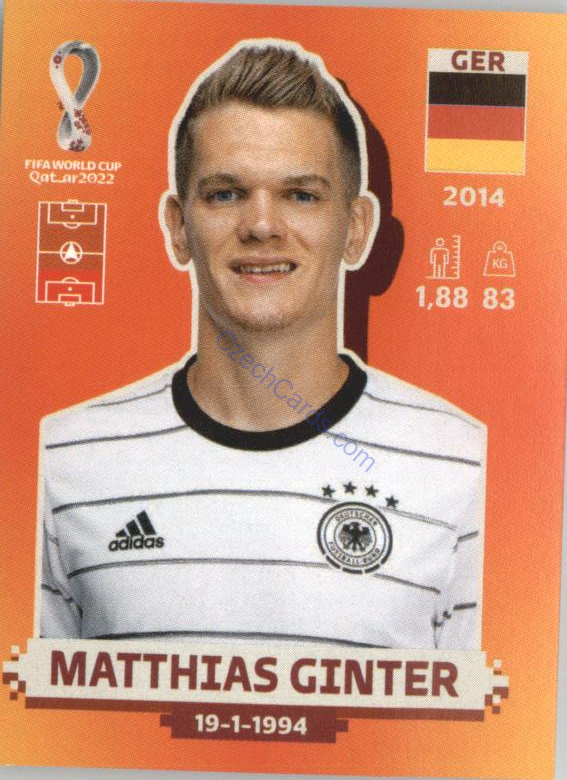 Matthias Ginter 2022 Panini WC Qatar Sticker #GER 4