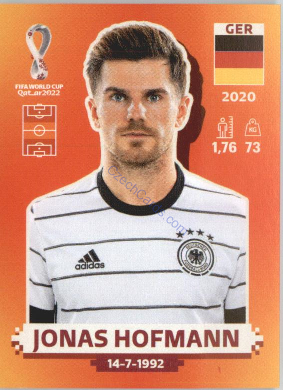 Jonas Hofmann 2022 Panini WC Qatar Sticker #GER 13
