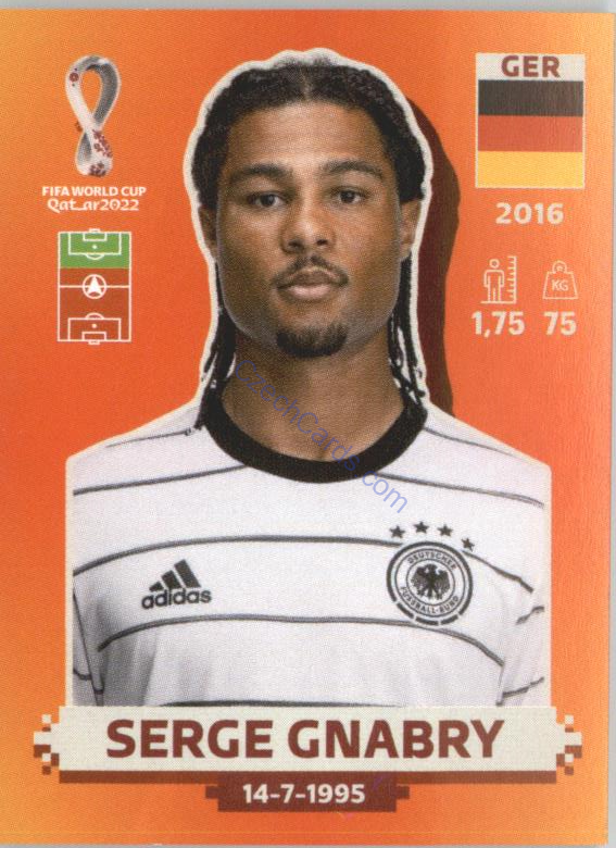 Serge Gnabry 2022 Panini WC Qatar Sticker #GER 15