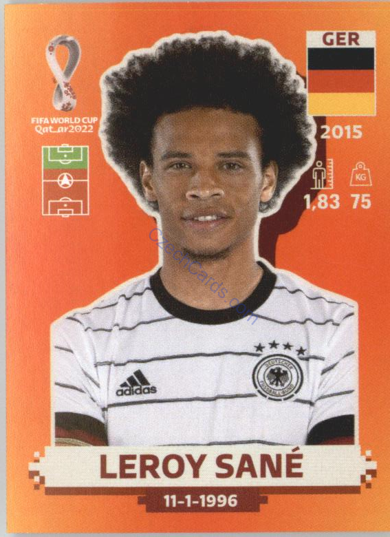 Leroy Sané 2022 Panini WC Qatar Sticker #GER 18