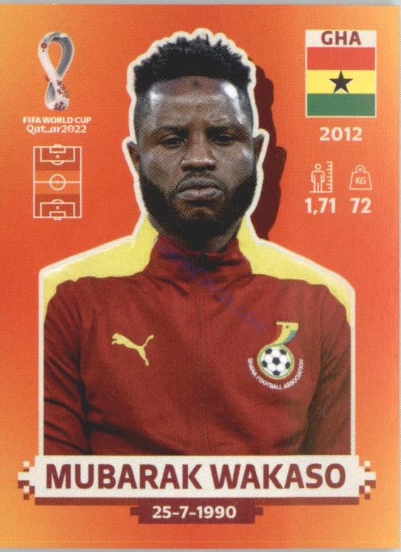 Mubarak Wakaso 2022 Panini WC Qatar Sticker #GHA 14
