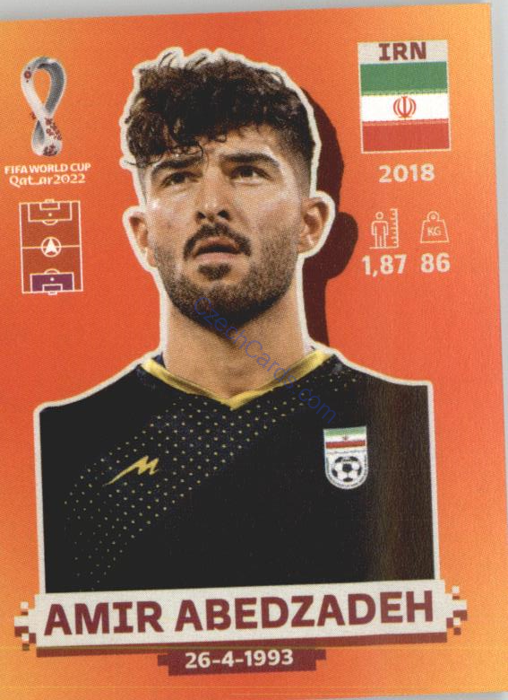 Amir Abedzadeh 2022 Panini WC Qatar Sticker #IRN 2