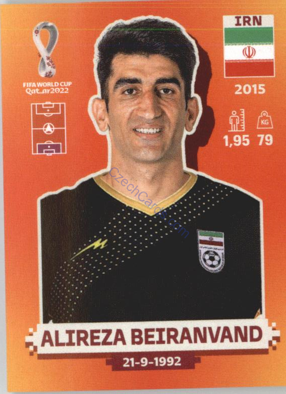 Alireza Beiranvand 2022 Panini WC Qatar Sticker #IRN 3
