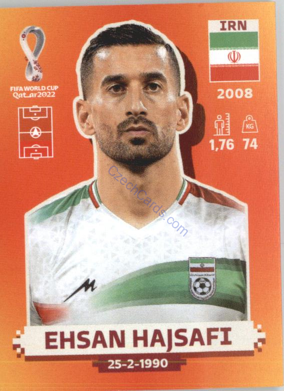 Ehsan Hajsafi 2022 Panini WC Qatar Sticker #IRN 4