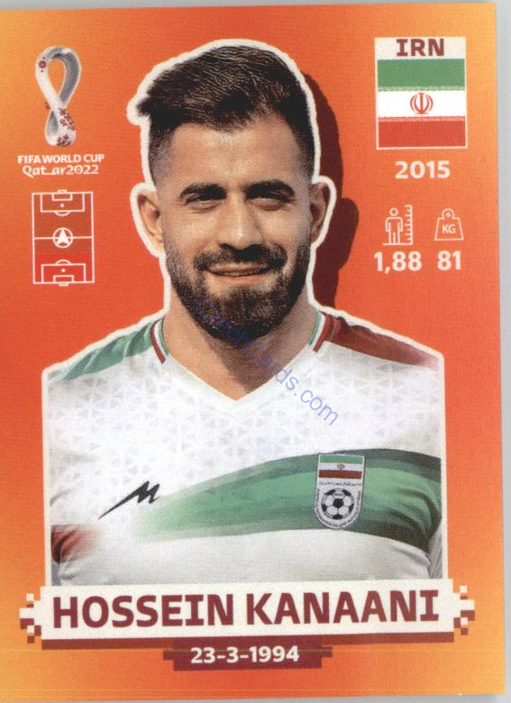 Hossein Kanaani 2022 Panini WC Qatar Sticker #IRN 6