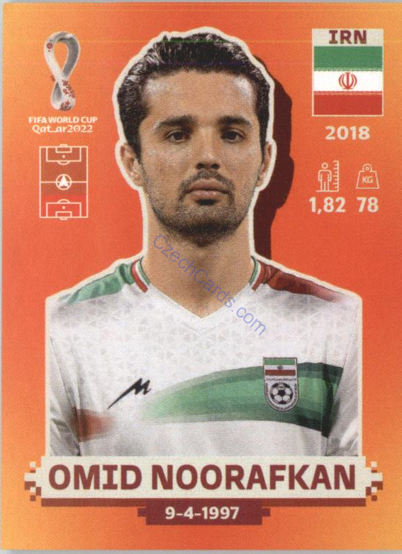 Omid Noorafkan 2022 Panini WC Qatar Sticker #IRN 10