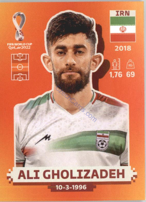 Ali Gholizadeh 2022 Panini WC Qatar Sticker #IRN 13