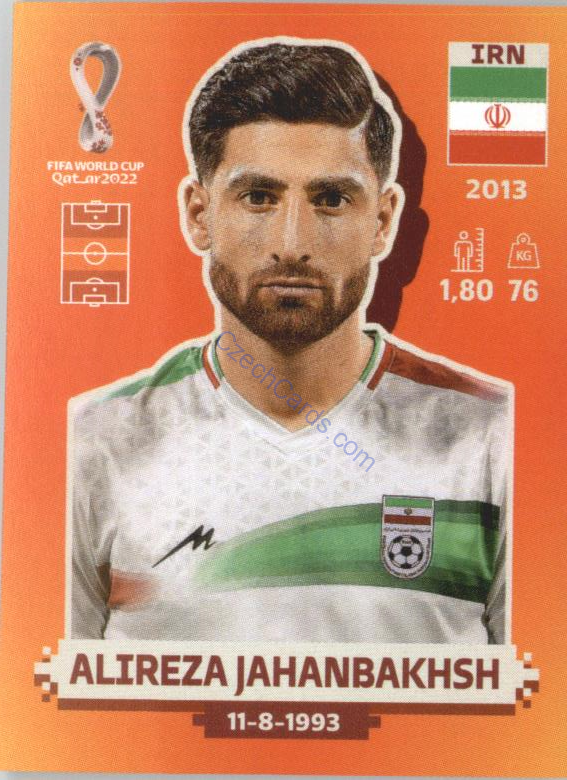 Alireza Jahanbakhsh 2022 Panini WC Qatar Sticker #IRN 14