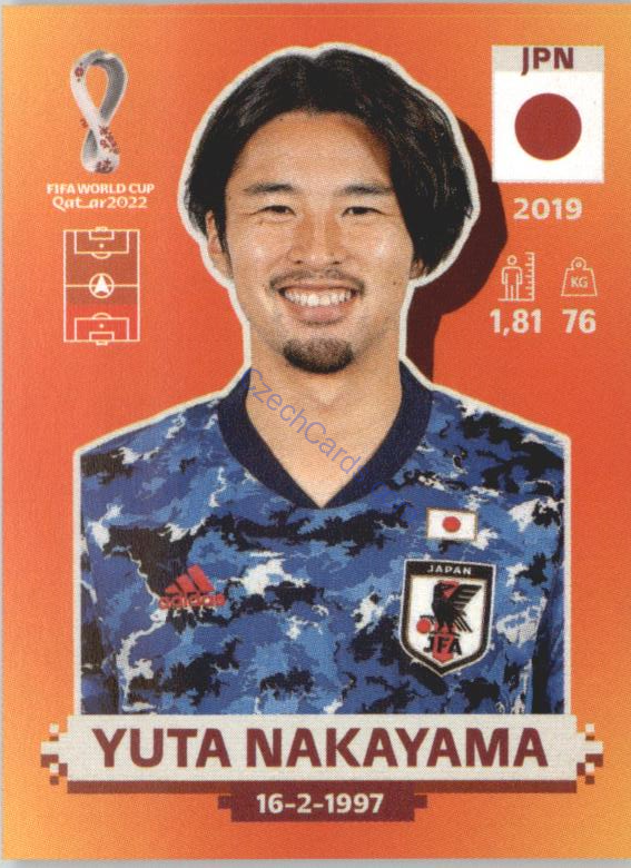 Yuta Nakayama 2022 Panini WC Qatar Sticker #JPN 5
