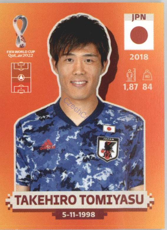 Takehiro Tomiyasu 2022 Panini WC Qatar Sticker #JPN 6