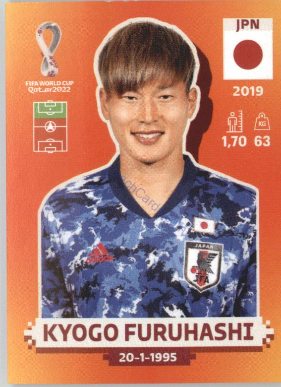 Kyogo Furuhashi 2022 Panini WC Qatar Sticker #JPN 15