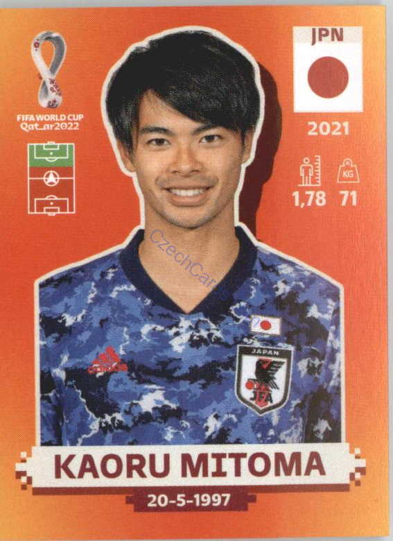 Kaoru Mitoma 2022 Panini WC Qatar Sticker #JPN 18