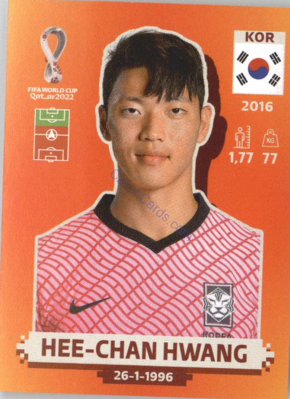 Hee-chan Hwang 2022 Panini WC Qatar Sticker #KOR 15