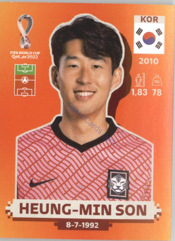 Heung-min Son 2022 Panini WC Qatar Sticker #KOR 18