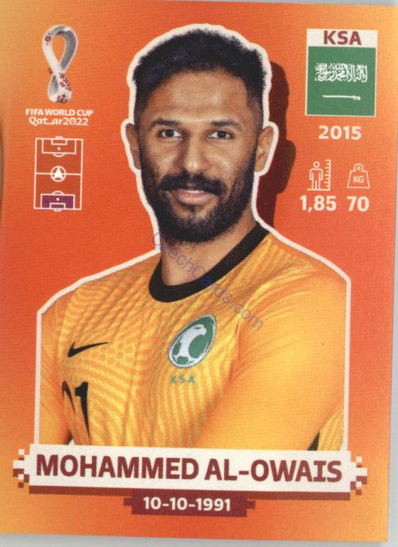 Mohammed Al-Owais 2022 Panini WC Qatar Sticker #KSA 2