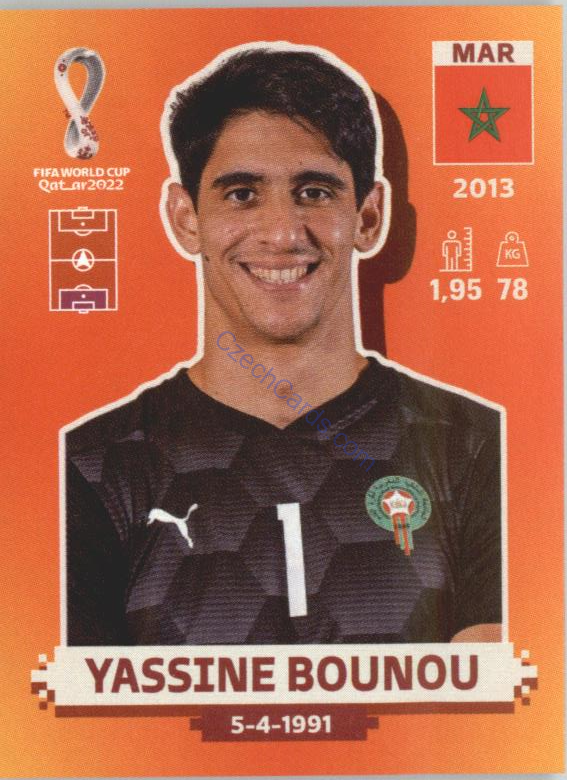 Yassine Bounou 2022 Panini WC Qatar Sticker #MAR 2