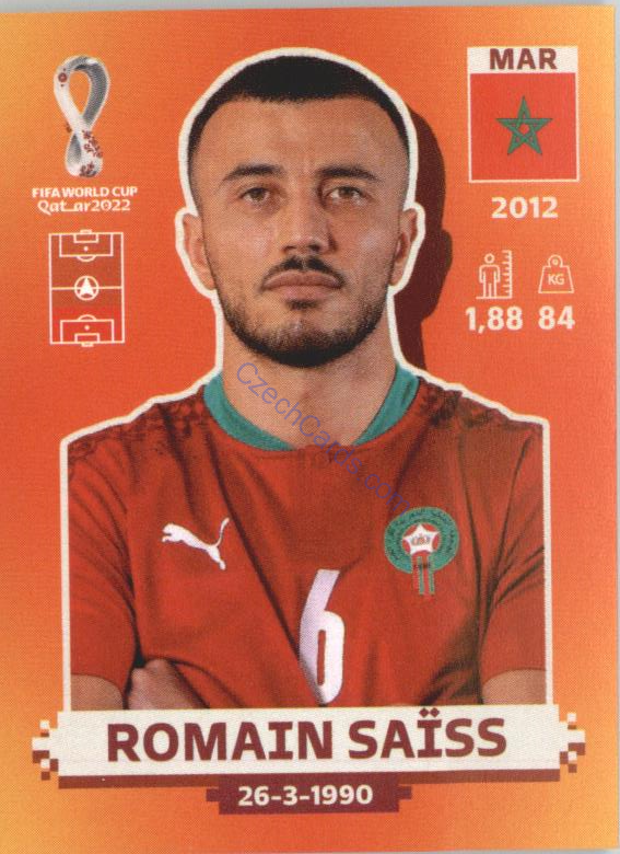 Romain Saïss 2022 Panini WC Qatar Sticker #MAR 8