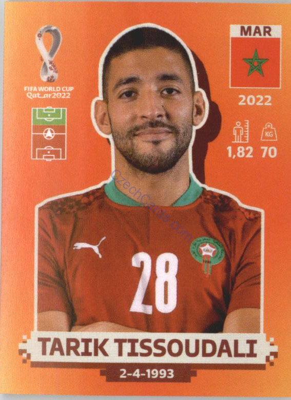 Tarik Tissoudali 2022 Panini WC Qatar Sticker #MAR 19