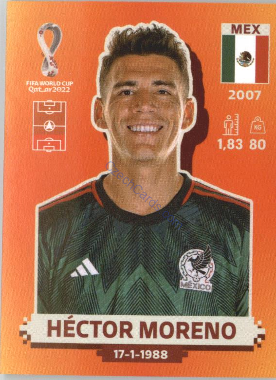 Héctor Moreno 2022 Panini WC Qatar Sticker #MEX 7