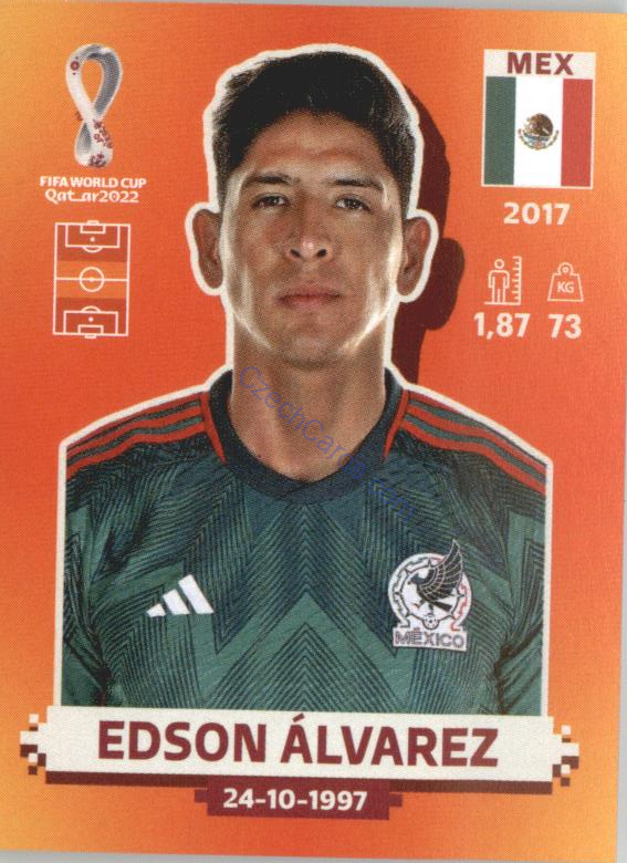 Edson Álvarez 2022 Panini WC Qatar Sticker #MEX 10